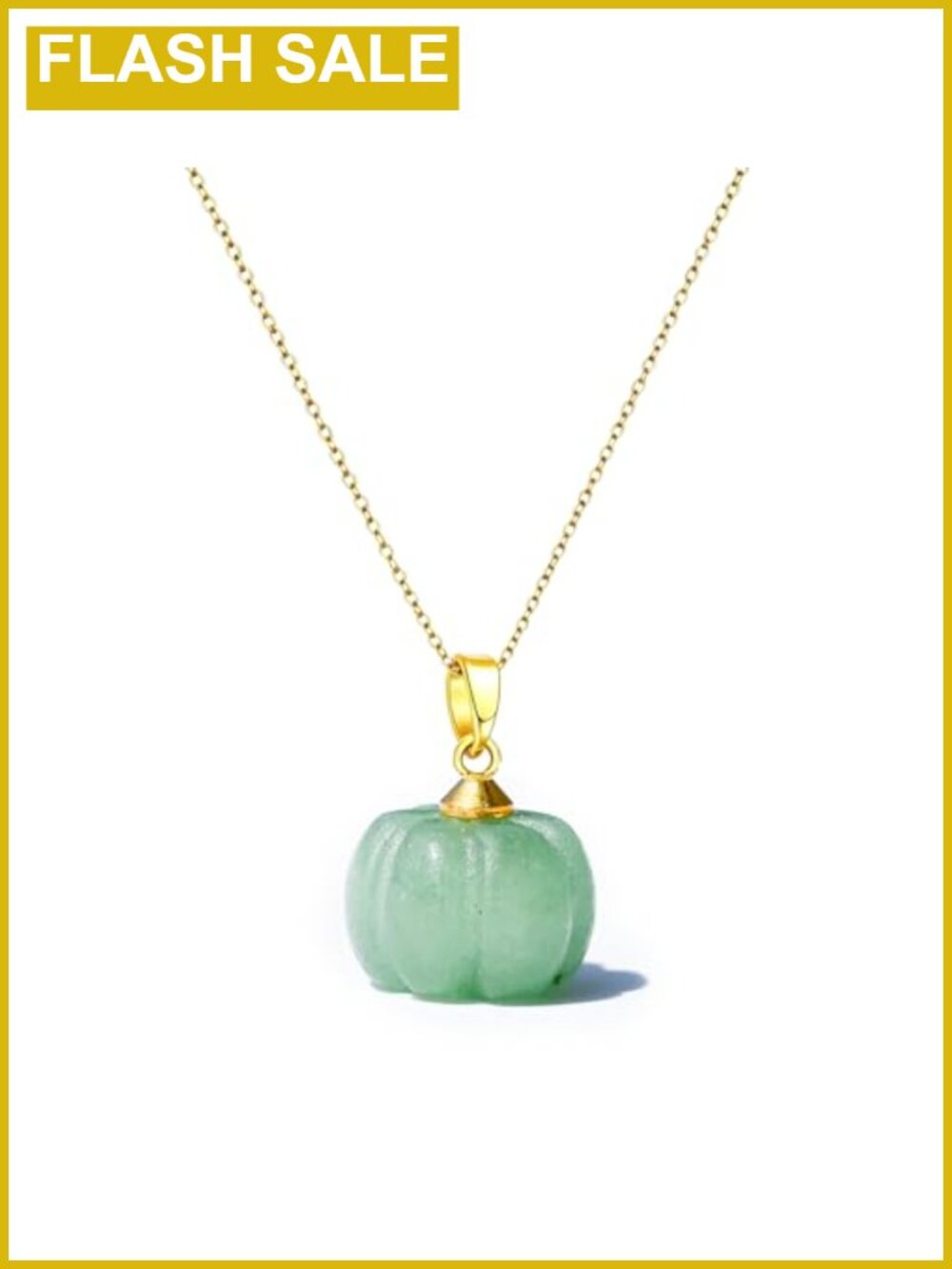 Handmade Pumpkin Pendant Necklace Gold Plated Cable Chain Fall Jewelry Gift